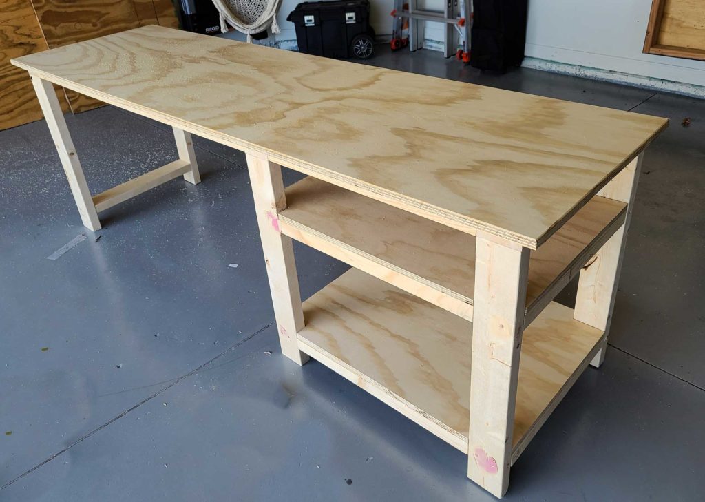 Completed easy DIY wood desk