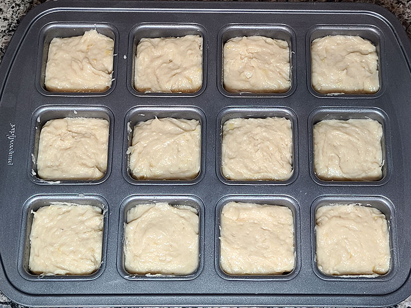 Banana bread muffins before baking