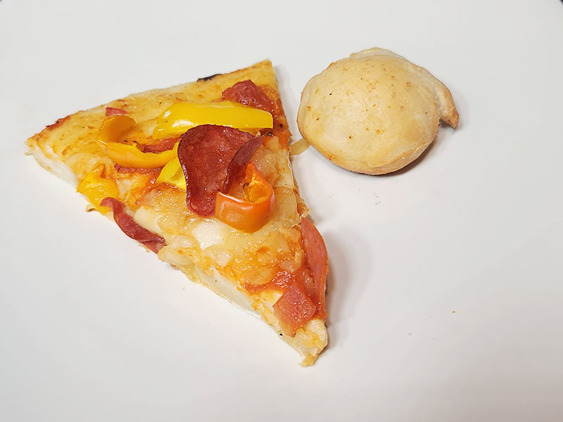 pizza slice and roll
