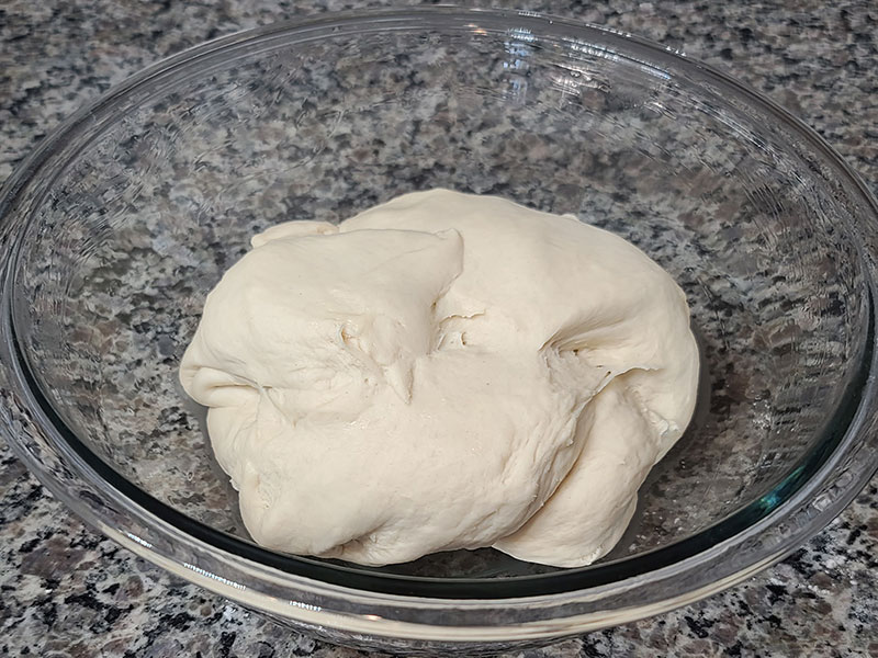 pizza dough before rising