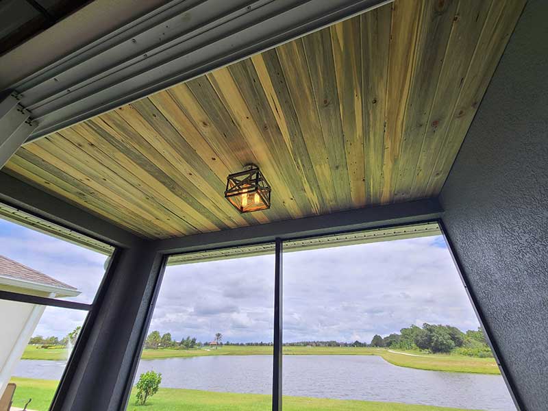 complete tongue and groove porch ceiling