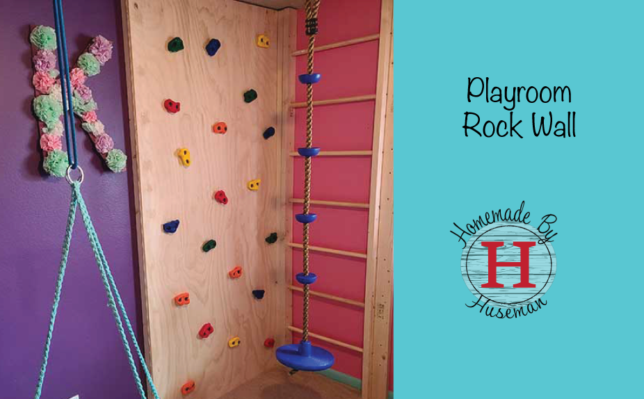 playroom with a rock wall
