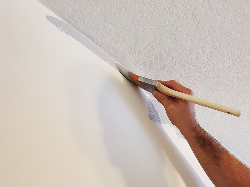 paint trim at the ceiling