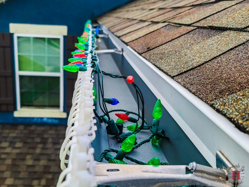 easy way to put christmas lights on roof