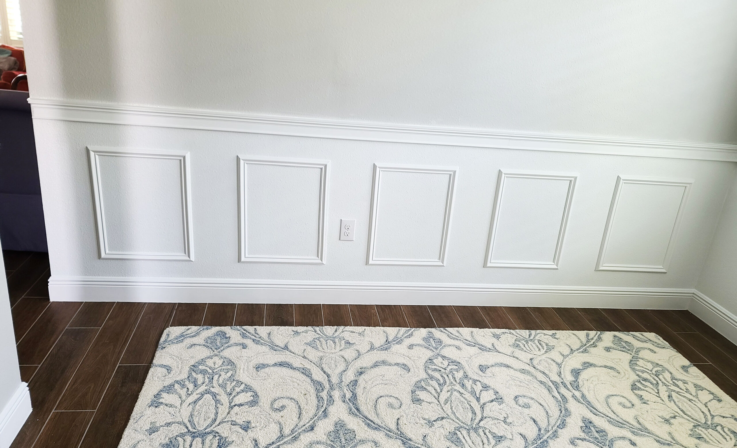 white trim half wall