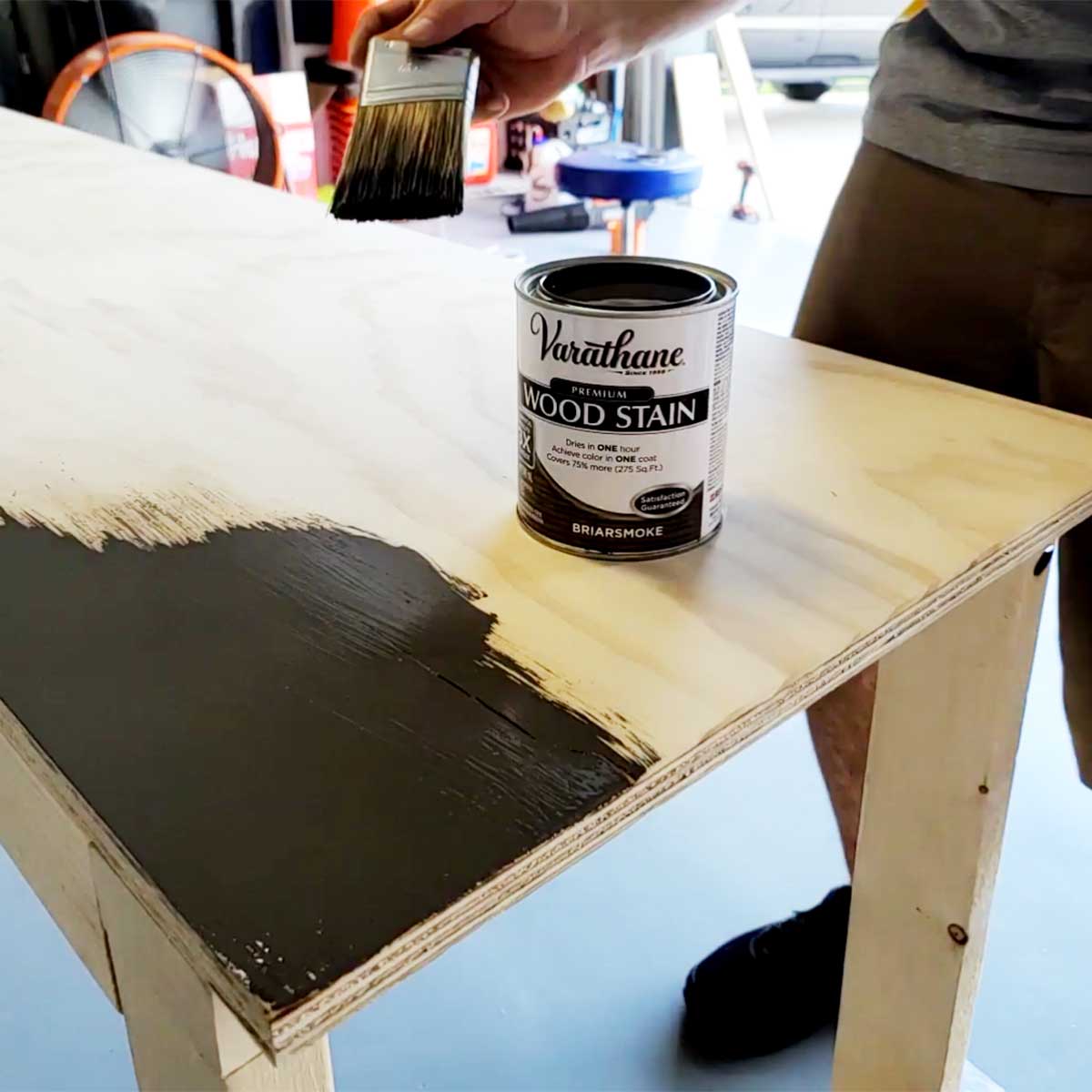 Quick Paint and Stain Finish on a Wood Desk Homemade by Huseman