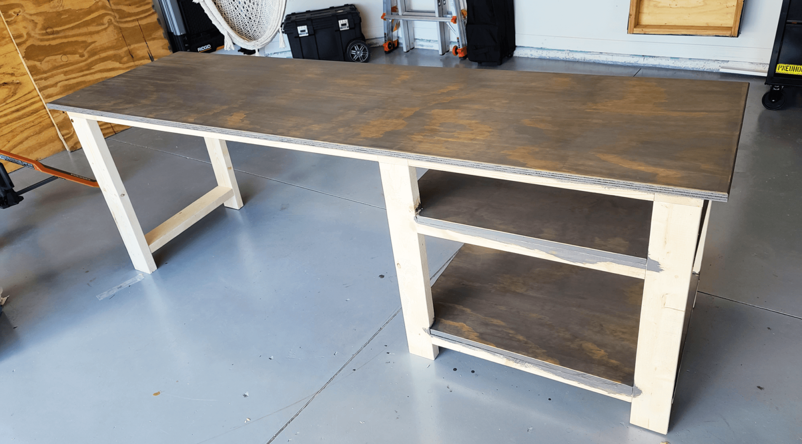 Quick Paint and Stain Finish on a Wood Desk Homemade by Huseman