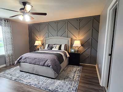 bedroom chevron wall