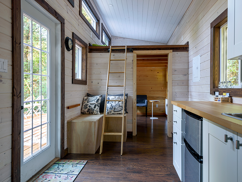 Furnished interior of a small cottage